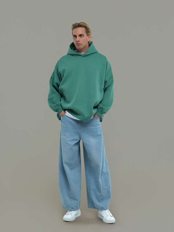 Muted jade green hoodie Culture