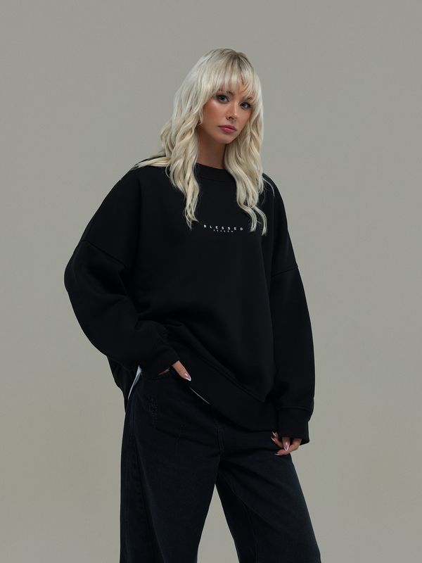 Black oversized Sweatshirt BLESSED SEASON