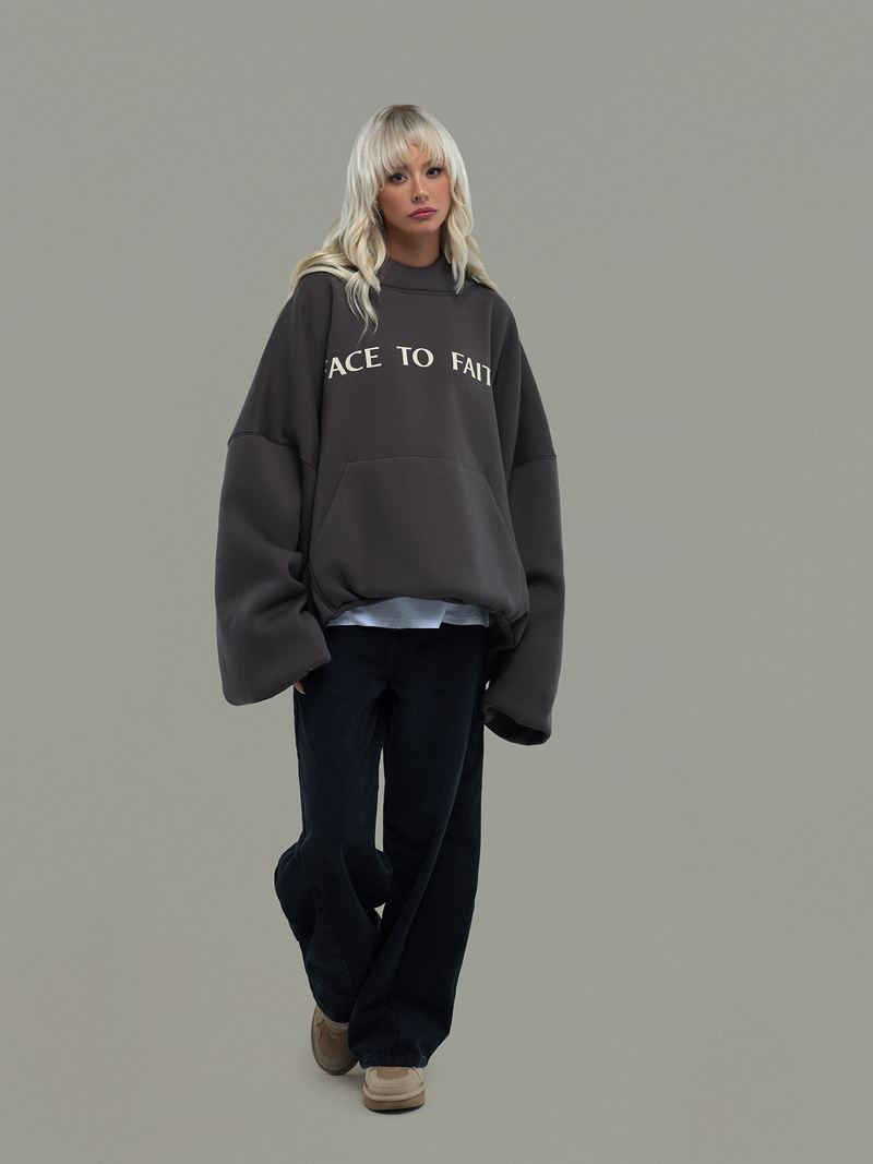 Gray Hoodie Face to Faith