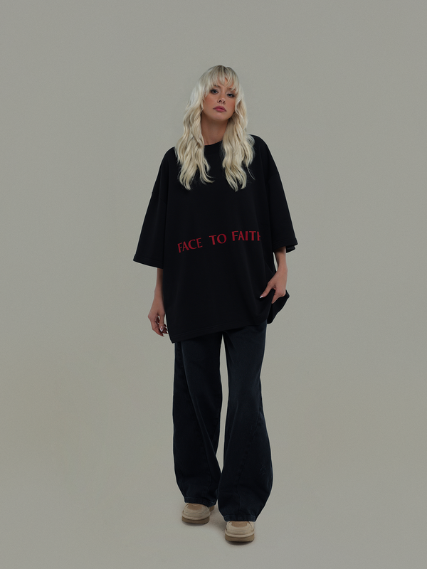 Black T-Shirt Face to Faith