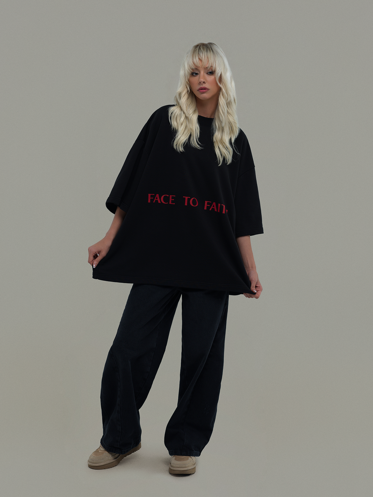 Black T-Shirt Face to Faith