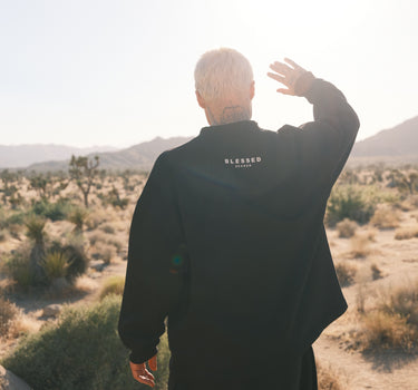 Oversized Black Sweatshirt "BLESSED SEASON"