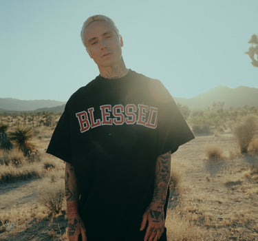 BLACK OVERSIZED T-SHIRT "BLESSED"