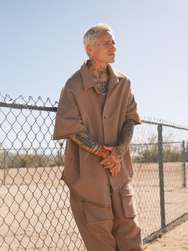 Sand-Colored Urban Utility Shirt